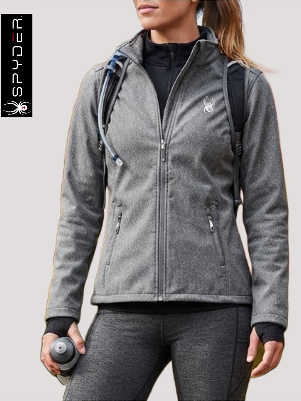 Jacket • Like New
Spyder • Women's Grey Softshell Full-Zip Fleece-Lined Jacket